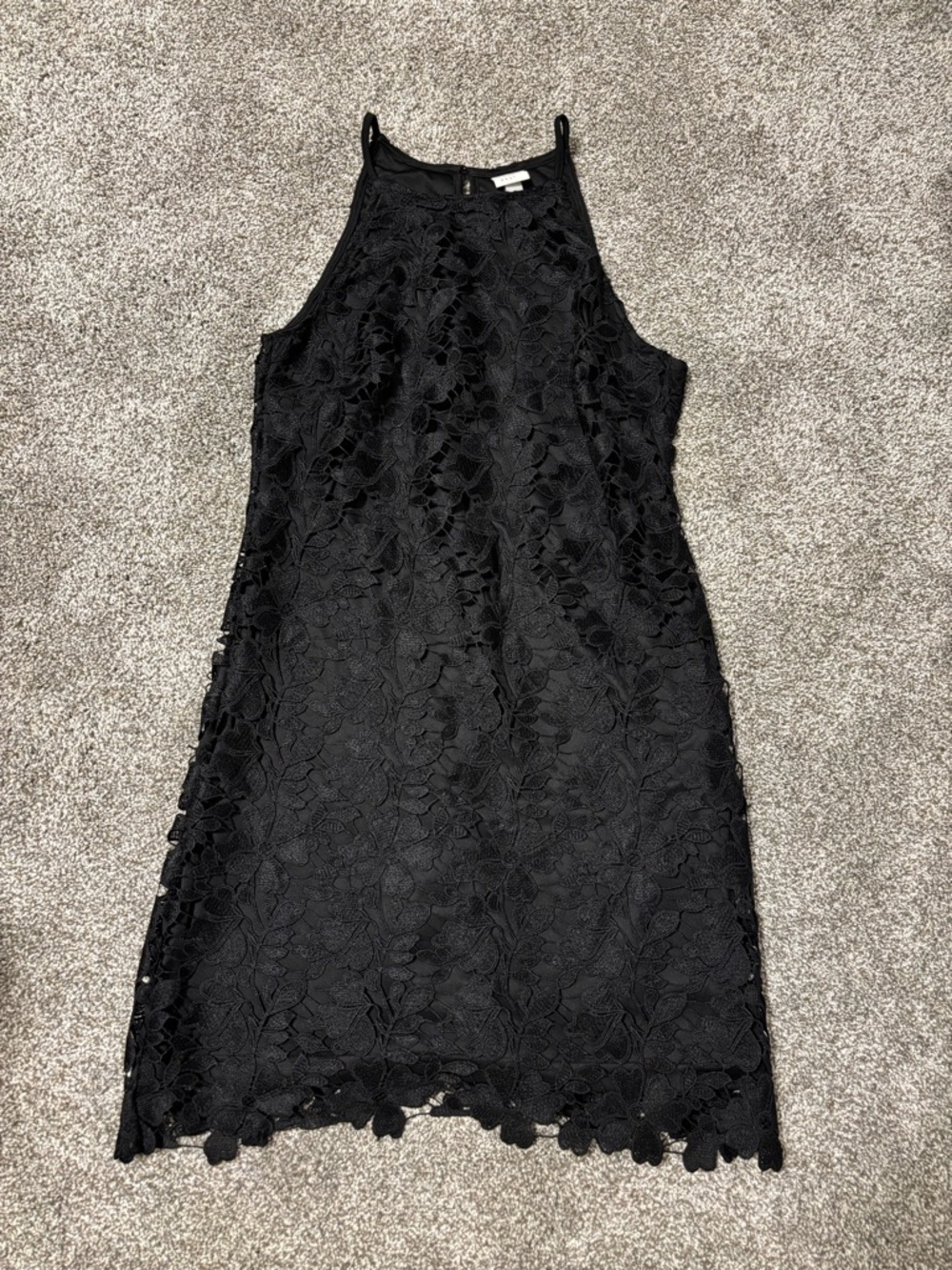 Black Lace Halter Dress